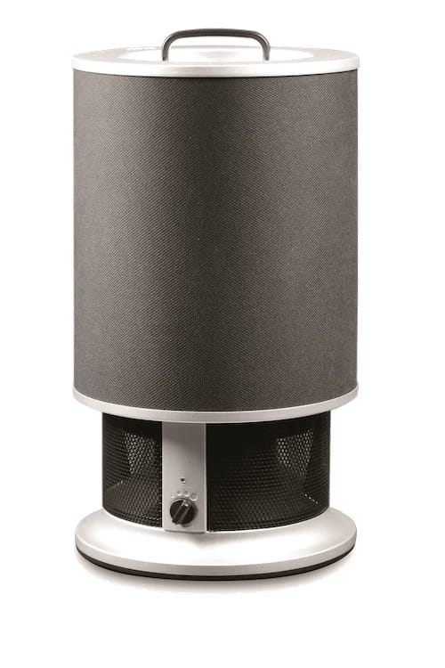 Purificador de aire portátil Guardian Angel en forma de torre gris con asa