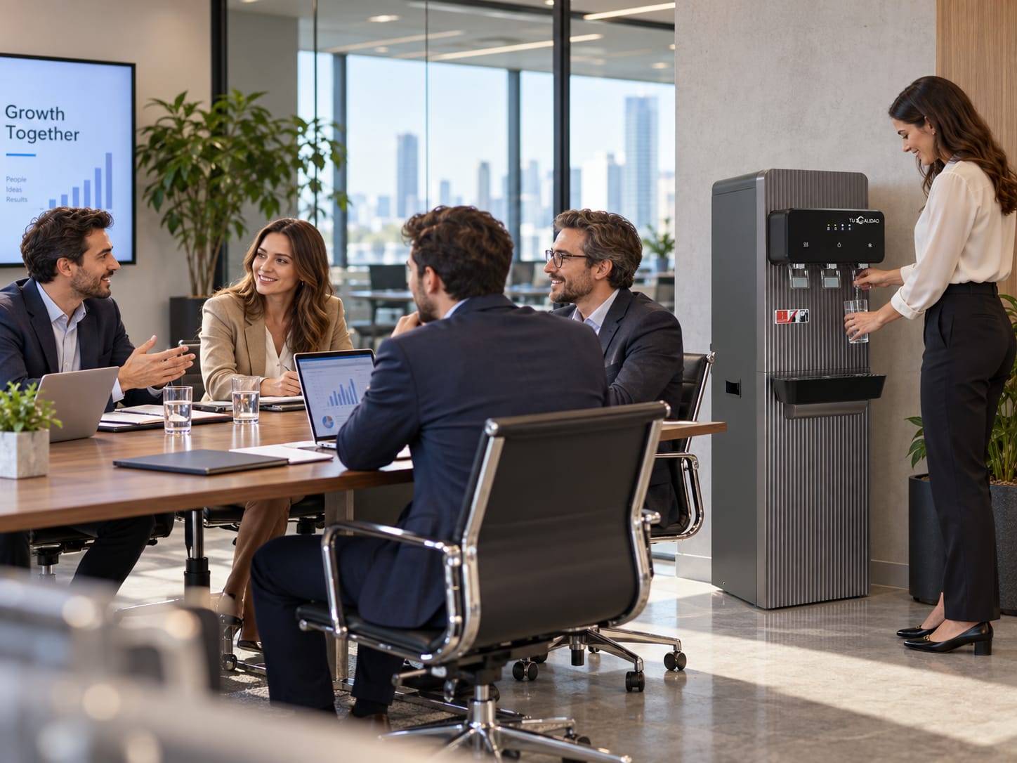 Fuente TC Pro UV integrada en un espacio de oficina